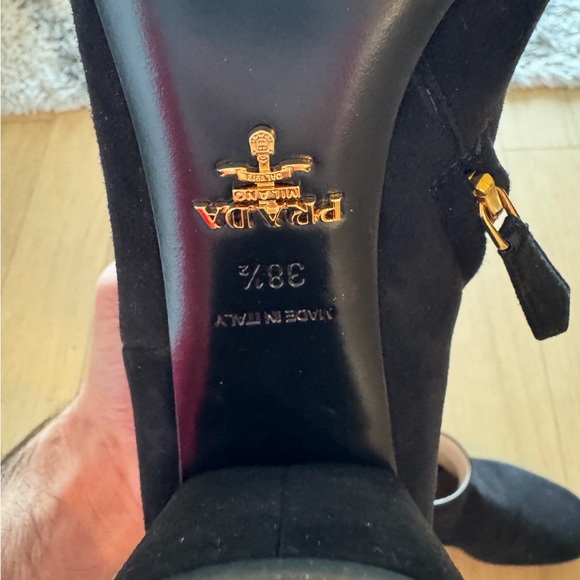 Black suede Prada boots size 38.5 - Picture 6 of 9